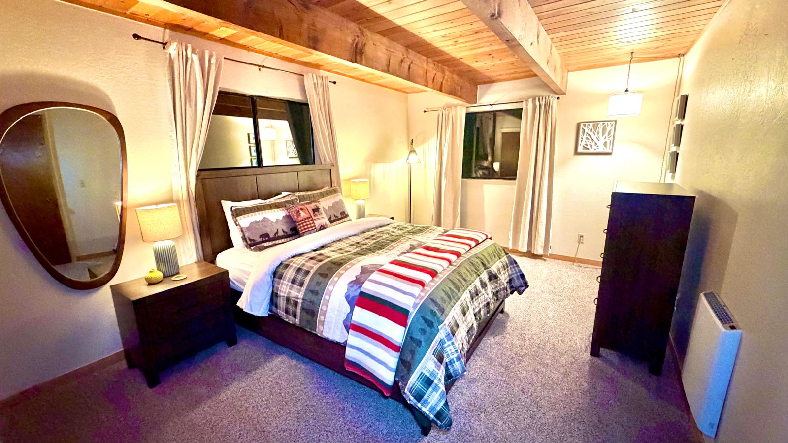 Big Bedroom with Plaid Bedding