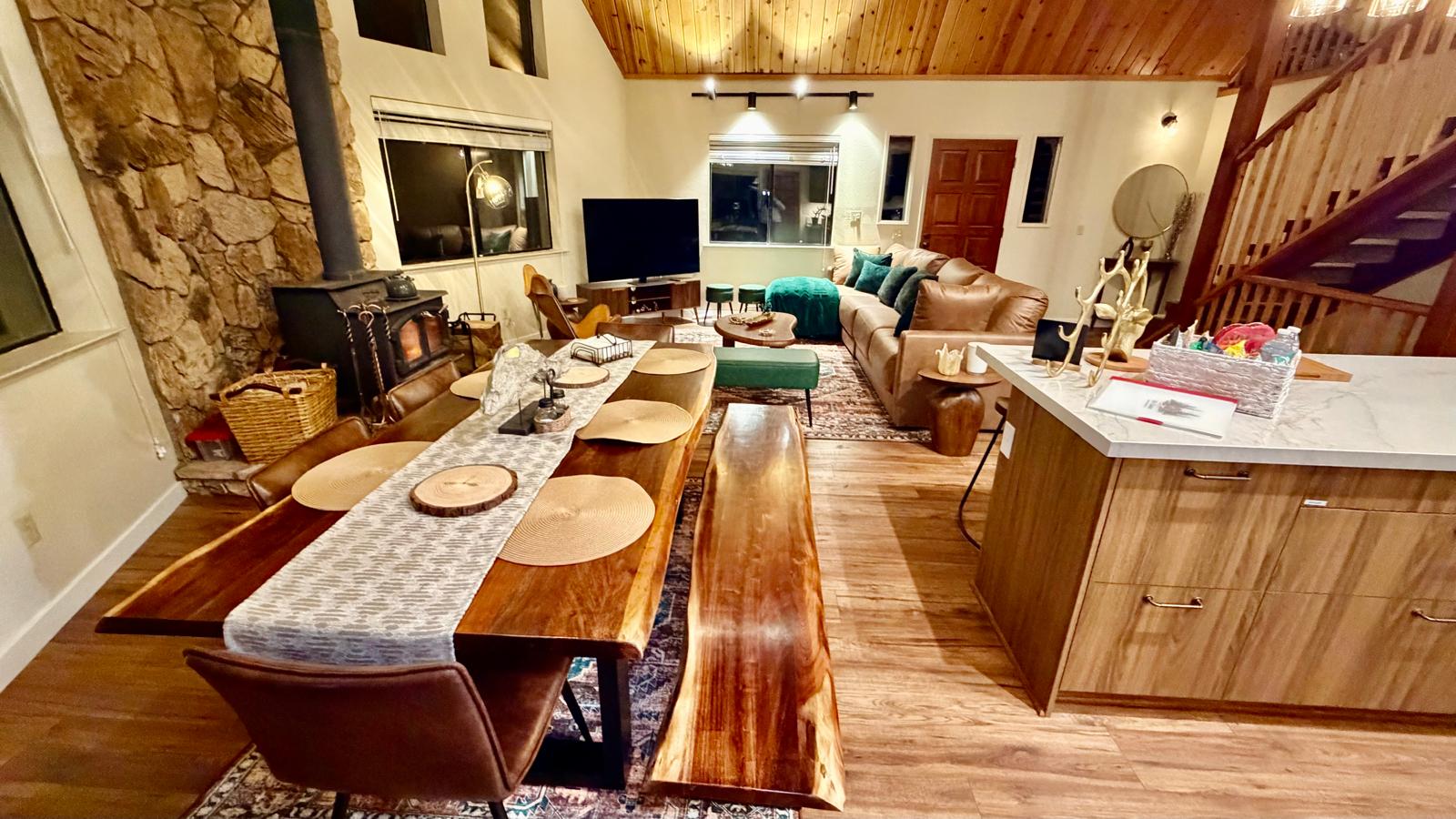 Dining Room with Live Edge Table