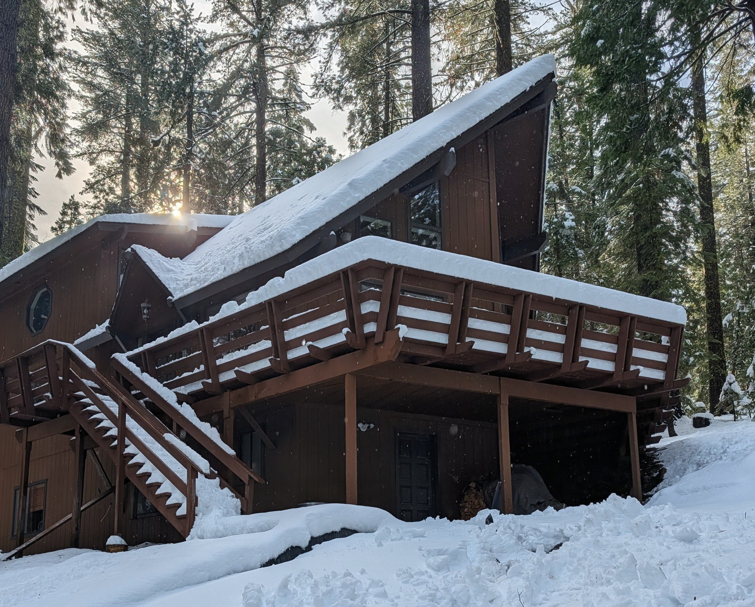 Chalet Exterior at Sunset