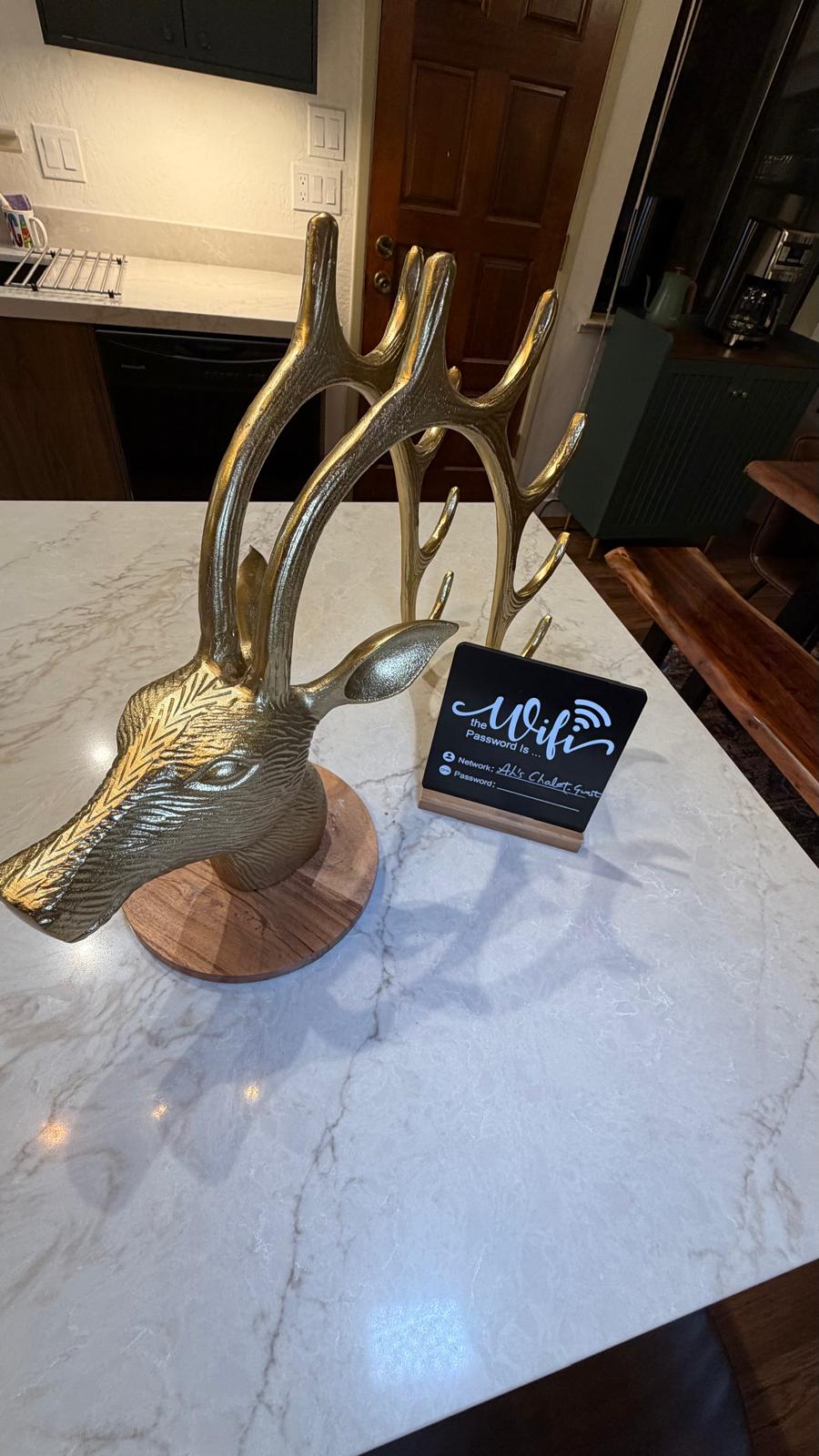 Deer Sculpture with WiFi Sign